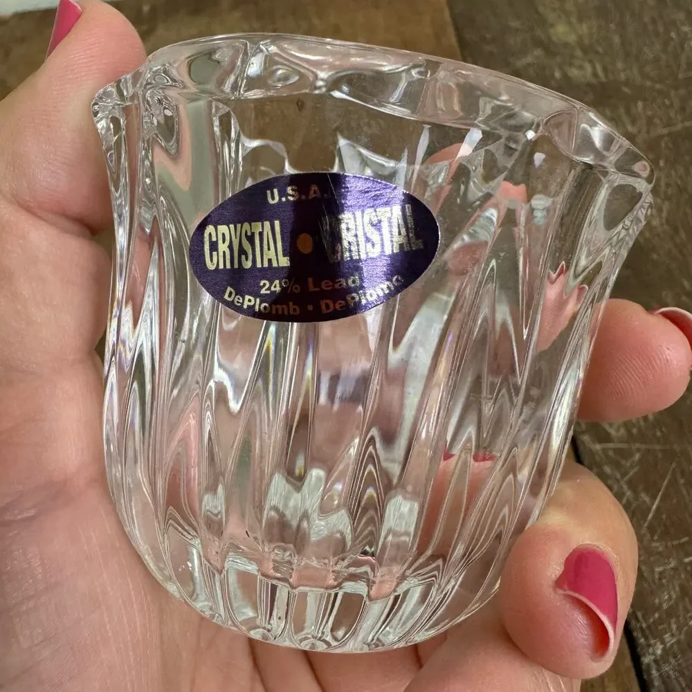 U.S.A. Deplomb 24% Lead Crystal Votive Candle‎ Holder